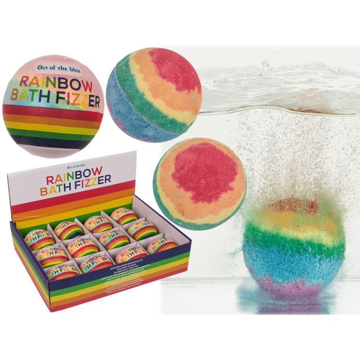 Bola de baño burbujeante, arco iris, aprox. 180 g, 12 piezas en el ex